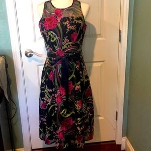Stunning 🤩 Leslie Fay Floral 🌺 midi dress size 4